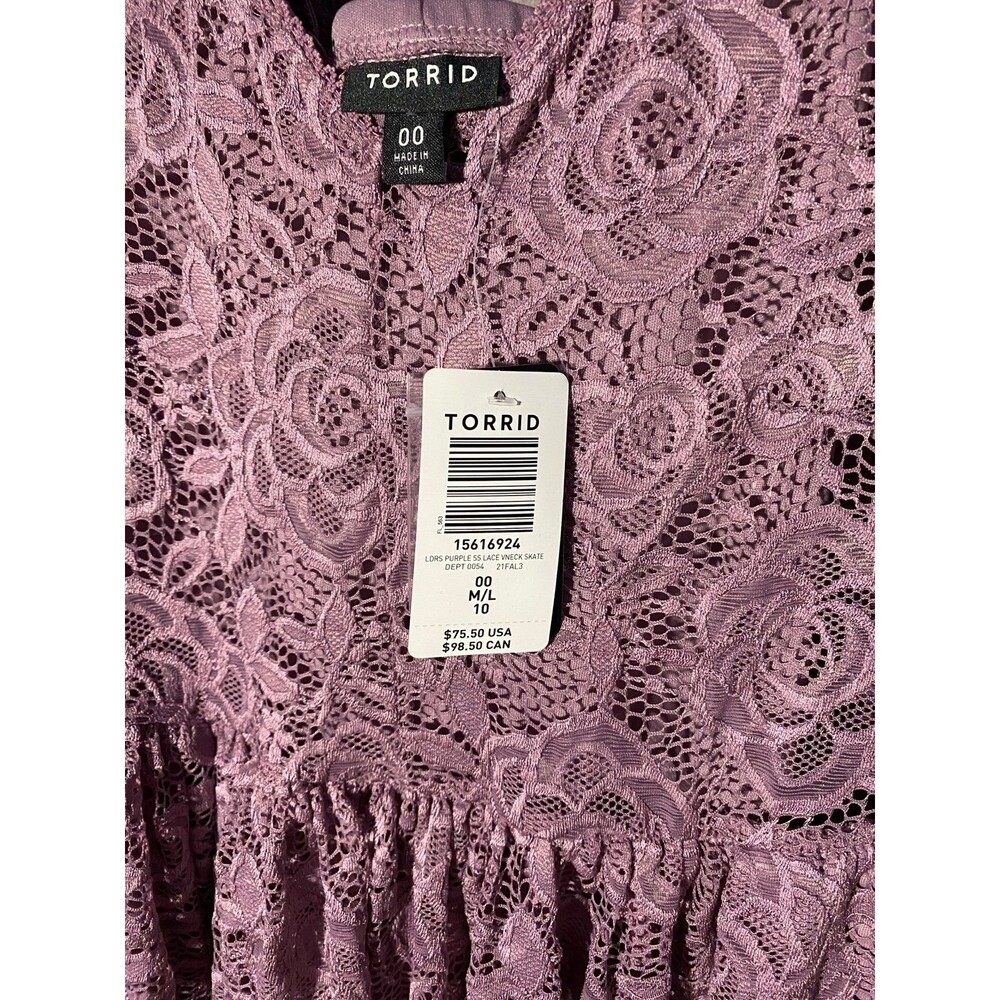 Forever 21 Mauve Lace V-Neck Short Sleeve Dress - Picture 5 of 13
